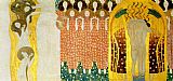 Gustav Klimt Famous Paintings - Entirety of Beethoven Frieze left8